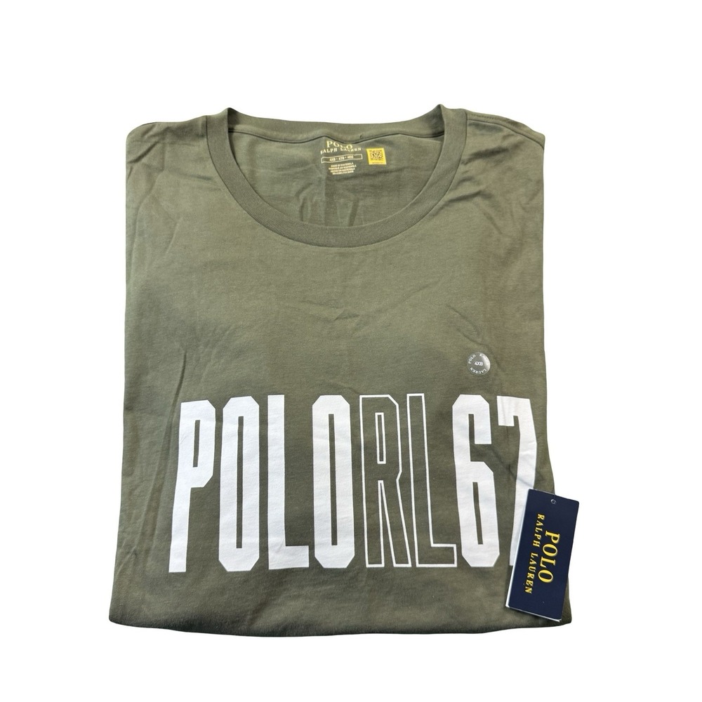 Polo Ralph Lauren Army Green RL67 Cotton S/S Mens T Shirt Size 4XLB NWT